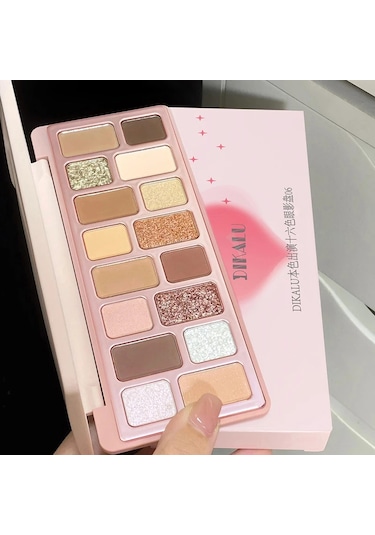 Dıkalu 16 Renk Göz Farı Paleti Profesyonel Kadın Makyaj Uzun Ömürlü İnci Parlak 06 01