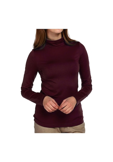 Bulalgiy Kadın Patlıcan Balıkçı Yaka Tişört - Bga004228-patlıcan Bordo Bulalgiy Kadın Patlıcan Balıkçı Yaka Tişört - Bga004228-patlıcan Bordo