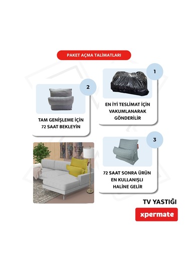 Xpermate Yükseklik Ayarlı Tv Yastığı Bel Destek Yastığı Koyusarı