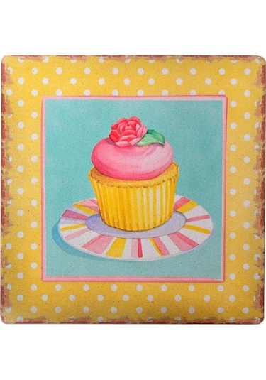 River World Duvar Panosu 40x40 Cup Cake Muffin Motifli Duvar Süsü