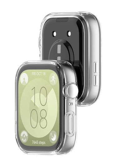 Huawei Watch Fit 3 Uyumlu Şeffaf Silikon Kasa Ve Ekran Koruyucu