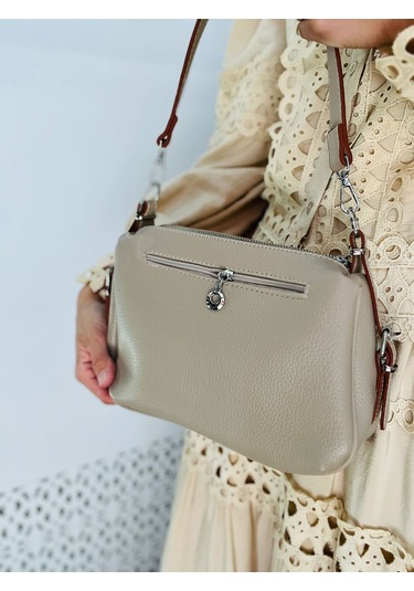 Miami Polo Clup Yumuşak Suni Deri Çapraz Askılı El Çanta Bej