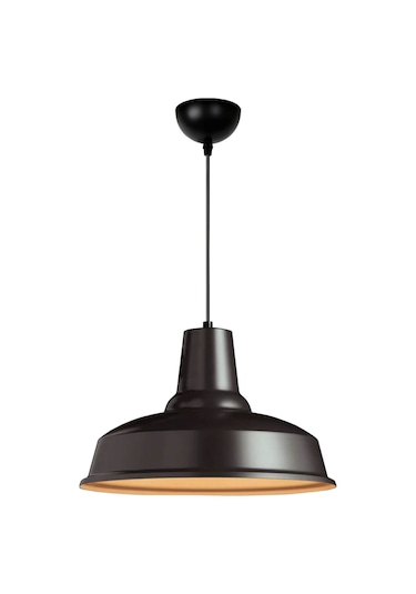 Grand Siyah Metal Tekli Avize Sarkıt Salon Mutfak Ofis Cafe Butik Lamba Aydınlatma Avizeler Siyah