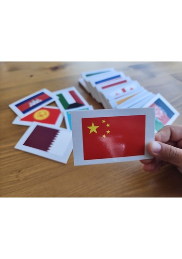 Asya Ülkeleri-harita-bayrak-başkent Kartları