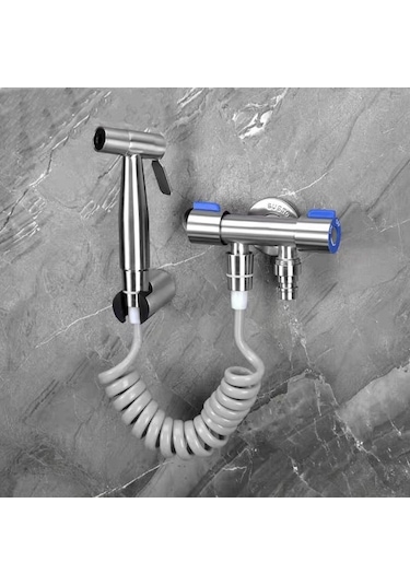 Semgears 4 Parça 304 Paslanmaz Çelik Klozet Taharet Musluk Seti Krom