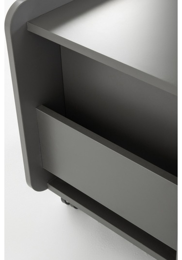 Creo Mobili Çekmeceli Tekerlekli Sirius Keson Oturulabilir Ofis, Ev Komodini Antrasit/beyaz