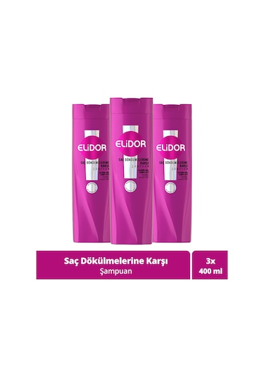 Elidor Saç Dökülmelerine Karşı Bakım Şampuanı 3 x 400 ML