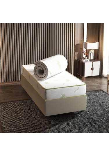 Aloevera Yatak Pedi,kuş Tüy Süngerli Full Ortopedik 100x200 Cm