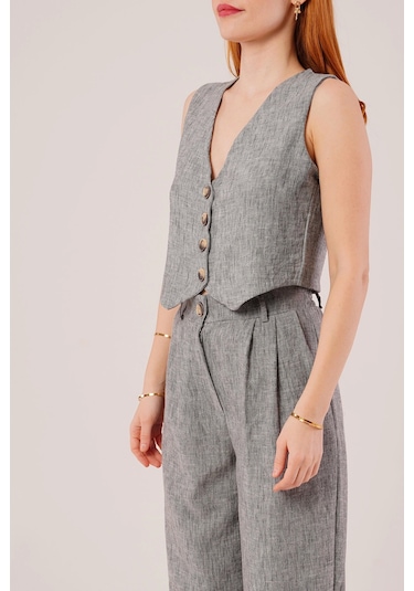 Defymoda Kırçıllı Desen Antrasit Takım Antrasit
