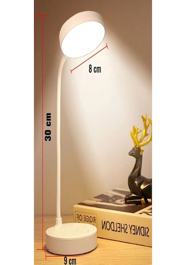 Dokunmatik Şarjlı Masa Lambası Dimlenebilir Işık Beyaz Renk