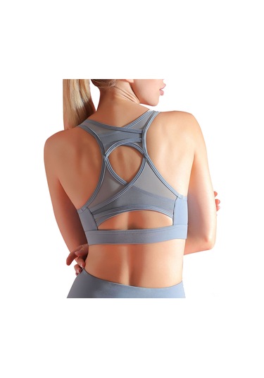 Wezone Kadınlar İçin Nefes Alabilen Spor Sütyeni: Yoga, Koşu Ve Antrenman İçin Şık Ve Rahat Tasarım Açık Mavi