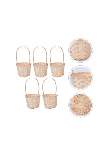 Xiaaokeji 18 Adet Bambu Örgü Sepet Ev Depolama Sepeti Bitki Kutusu-s Kahverengi