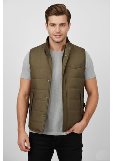 Erkek Spor Hakim Yaka Yelek Regular Kalıp 959-309 Bgl-st04875 Camel