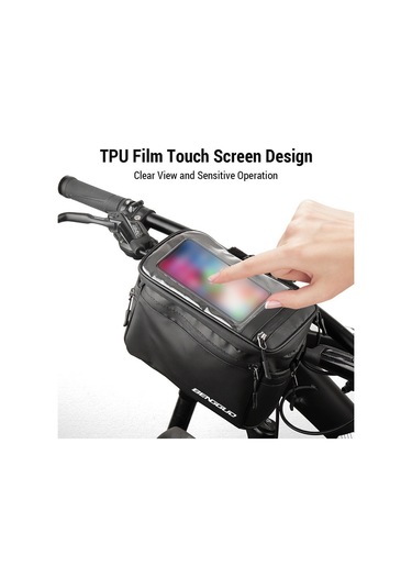 Bengguo Bisiklet Telefon Tutucu Çantası Bisiklet Gidonu Çantası Siyah