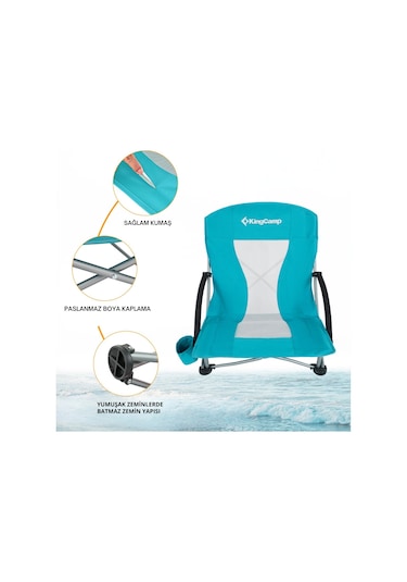 Kingcamp Lilac Beach Chair Plaj Ve Dinlenme Sandalyesi 2'li Set Cyan Turkuaz