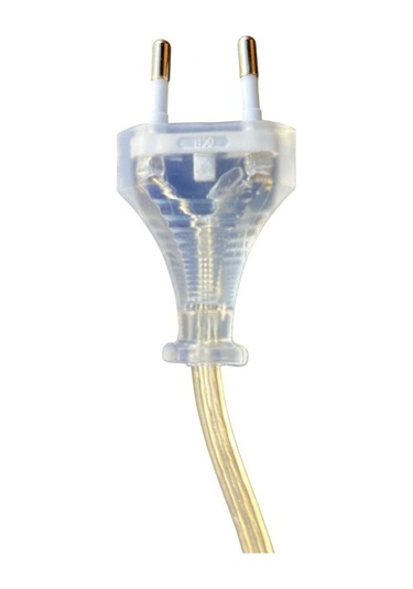 2 Metre Arapuarlı Aç Kapat Anahtar Fişli Abajur Duyu E27 2x0,50 Şeffaf Kablo - Beyaz Duy