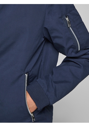 Erkek Fermuarlı Bomber Ceket - 12165203 Navy Blazer