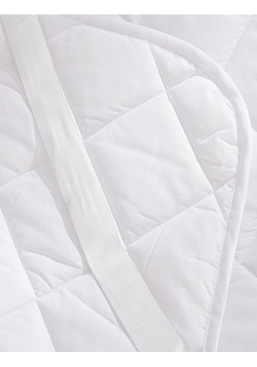 Alla Turca Kapitoneli Sıvı Geçirmez Çift Kişilik Alez 150x200 Düz Beyaz