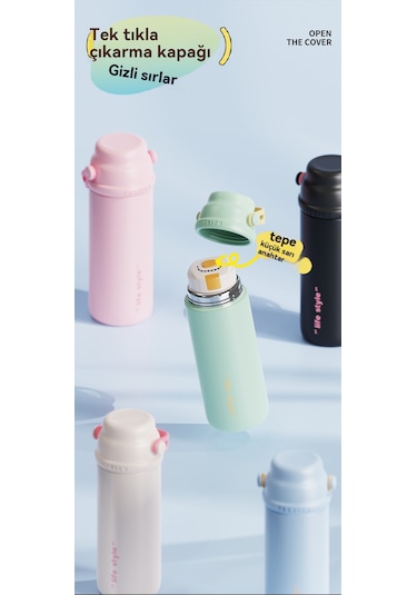 Büyük Kapasiteli Taşınabilir Vakum Yalıtımlı Bardak-siyah