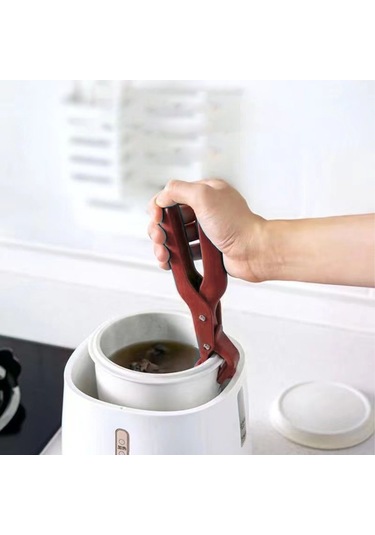 Ximistore9 Kırmızı Mutfak Anti-parçalar Kelepçe, Isı Dayanıklı Plastik, Çok Fonksiyonlu Tabak/bardak Tutucu, Kaymazsız, Tek El Kullanıma Uygun Kırmızı