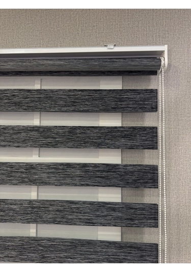 Donatti Bambu Zebra Stor Güneşlik Perde Siyah Gri Kırçıllı Siyah Gri Kırçıllı