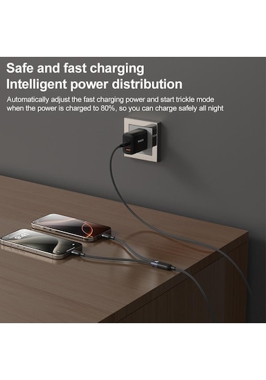 Yesido Ca92 100w 5a Usb-c / Tip-c Çift Tip-c 2 İn 1 Şarj Kablosu, Uzunluk: 1.2m Siyah