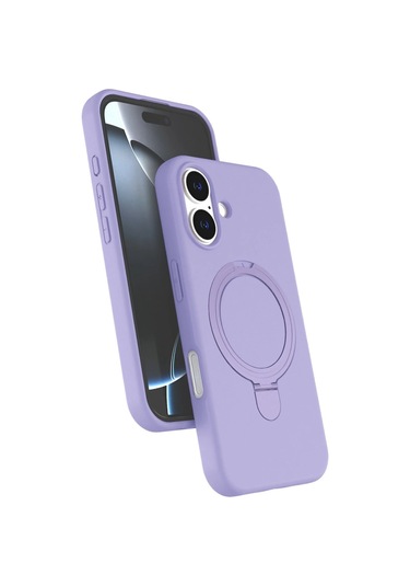 Özel Apple I Phone 17 Regal Magsafe Standlı Kapak - Lila Fırsat