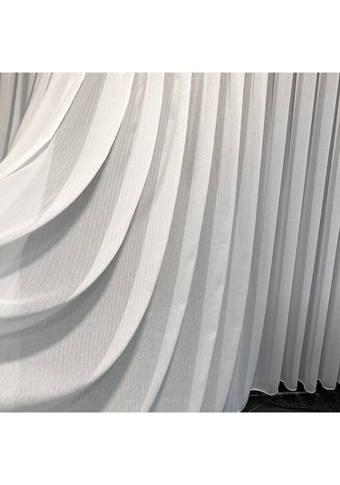 Perdefony Sıralı Mat Çelik Düz Tül Perde Dökümlü ve Gramajlı