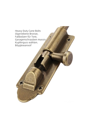 Xindoker 25cm Uzun Bakır Susturucu, Kalınlaşmış Ahşap Kapı/pencere Kilit, Bronz Rengi, Açık Montajlı Tırmık Bronz