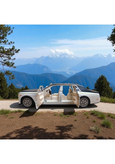 Metal Araba Çek Bırak Rolls Royce Krem Sesli Ve Işıklı Diğer