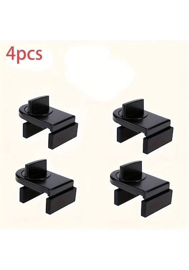 Willowhaven Siyah 4 Parça Ağır Hizmet Tipi Alüminyum Sürgülü Kapı Ve Pencere Güvenlik Kilitleri