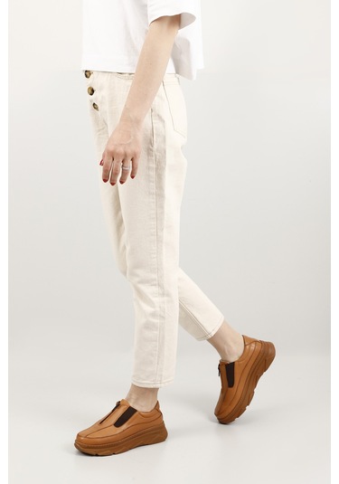 Gönderi(R) Kadın Açık Taba Fermuarlı Dolgu Taban Hakiki Deri Sneaker Gdza13424252 Taba