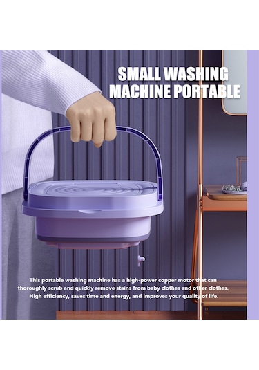 Hallow Portatif Çamaşır Makinesi Mor 8 L