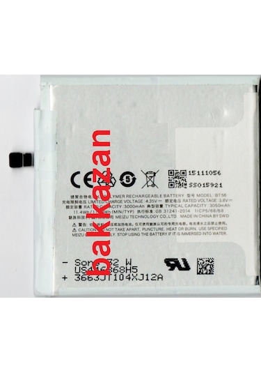 Meizu Mx5 Pro Bt56 Batarya Pil