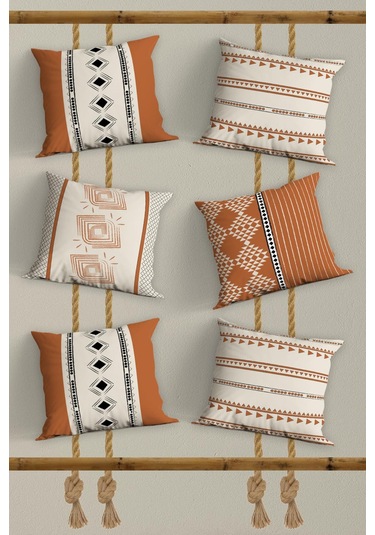 Belle Benoit Baskılı Dekoratif 6'lı Koltuk Kırlent Kılıfı Desen29