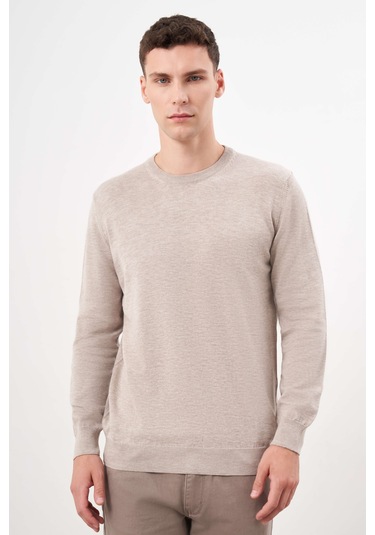 Erkek Bej Basic Bisiklet Yaka Dynamic Fit Rahat Kesim Triko 26kc017006653 Bej Bej