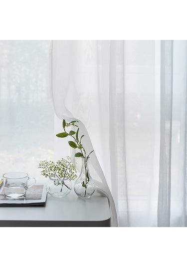 Yuntech01 Beyaz Tül Perde Seti 2 Adet - 100x250 Cm Işık Filtreleyici Hafif Oda Dekoru Diğer
