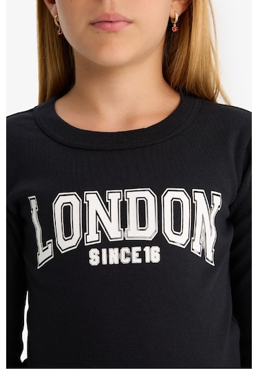 Defacto Kız Çocuk Slim Fit Dar Kesim Bisiklet Yaka Baskılı Fitilli Kaşkorse Uzun Kollu Tişört C7465a825aubk81 Siyah Defacto Kız Çocuk Slim Fit Dar Kesim Bisiklet Yaka Baskılı Fitilli Kaşkorse Uzun Kollu Tişört C7465a825aubk81 Siyah