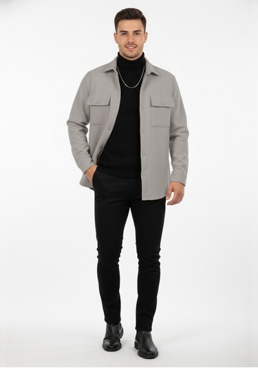 Deepsea Erkek Koyu Gri Premium Kaşe Ceket Şık, Modern Ve Sıcak Tutan Tasarım Ceket Mont 2500559 Koyu Gri