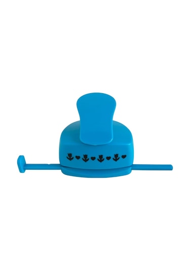 Kenar Bordür Desen Kesen 4,5 Cm Punç Şekilli Delgeç Sıralı Lale Ve Kalp Desenli Çok Renkli