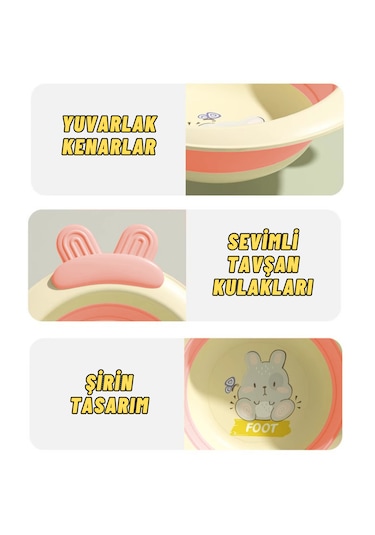 Katlabilir Yenidoğan Bebek Ve Çocuk Banyo Yıkama Kovası Pembe