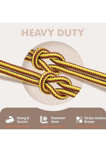 120 Cm Koyukahve+sarı Renkli Extra Kalın, Fitilli Bot Bağcığı