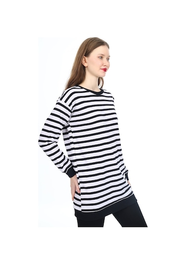 Kadın Sweatshirt Çizgi Desenli 0157mvng 001