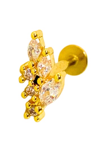 Cerrahi Çelik Taşlı Piercing Altın