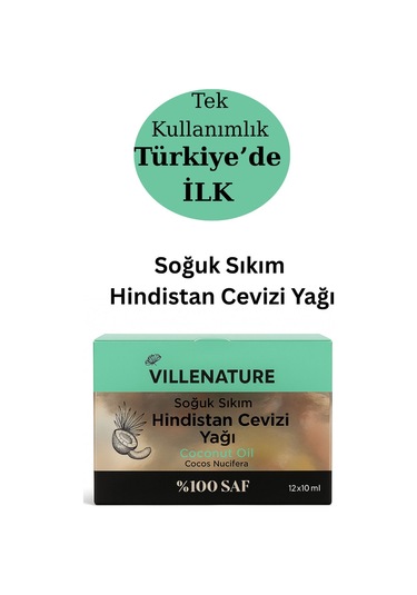 Villenature Tek Kullanımlık Soğuk Sıkım Hindistan Cevizi Yağı 12x10 Ml