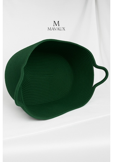 Hasır Jüt Dekoratif Sepet 20x30x50 Cm, Oyuncak, Çamaşır, Banyo, Mutfak Ve Düzenleyici Saklama Sepeti Yeşil