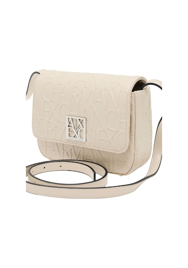 Kadın Kabartma Monogram Desenli Omuz Çantası - Krem Valley