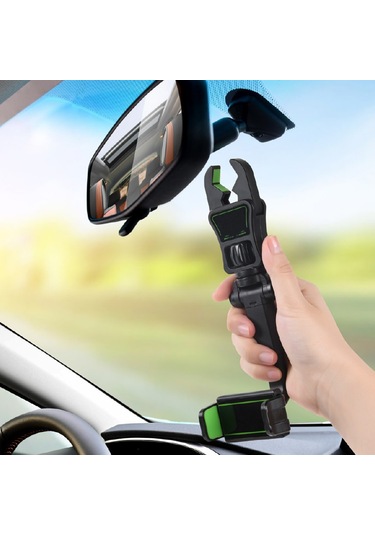 Yuntech01 Siyah Gri Otomobil Yolcu Koltuğu Telefon Tutucu Dayanıklı Kompakt Navigasyon Sabitleyici Evrensel Stant Siyah