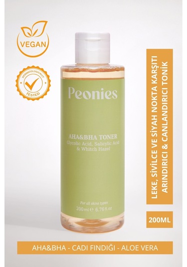 Peonies Glikolik Asit ve Salisilik Asit AHA BHA Tonik Peeling 200 mL