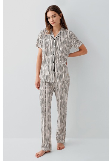 Pierre Cardin Kadın Krem Gömlek Pijama Takım Pc9190-s-v1 Krem